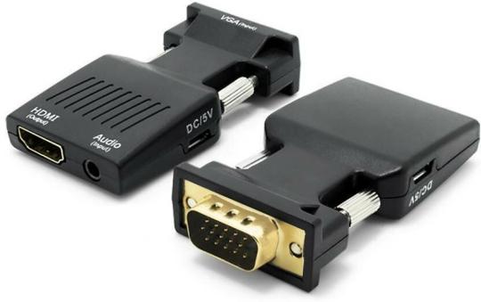 Переходник VGA HDMI адаптер конвертер VGA на HDMI + аудио, 1080P, VGA 2 HDMI для монитора, телевизора, ноутбука, компьютера, PS3, Xbox, PC