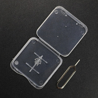 Универсальный инструмент для извлечения SIM-карты с прозрачным футляром для хранения, из нержавеющей стали, предотвращающий потерю, для iPhone, Samsung, Mi