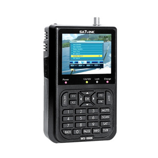 SATLINK WS6906 спутниковый ТВ-Искатель 3,5 дюймов Портативный ЖК-дисплей высокой четкости данных цифровой спутниковый искатель сигнала черный AU-штекер