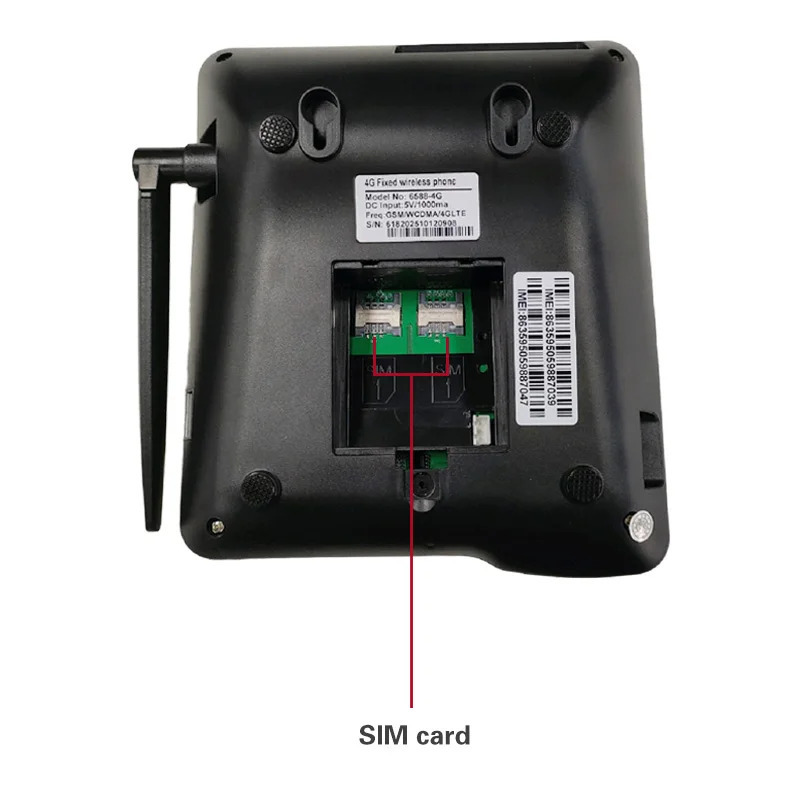 Lityum batareyali 4G va 2 SIM VOLTE HD qoʻngʻiroqli simsiz telefon. SMS DTMF simsiz statsionar telefon