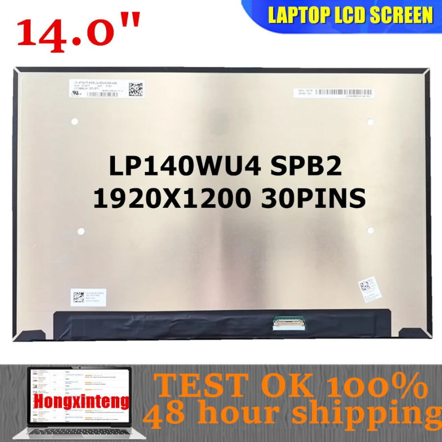 Noutbuk LP140WU4 SPB2 (LP140WU4-SPB2) uchun original yangi 14 dyuymli LED LCD displey 16:10, 1920×1200, 30 pin, sensorli boshqaruvsiz