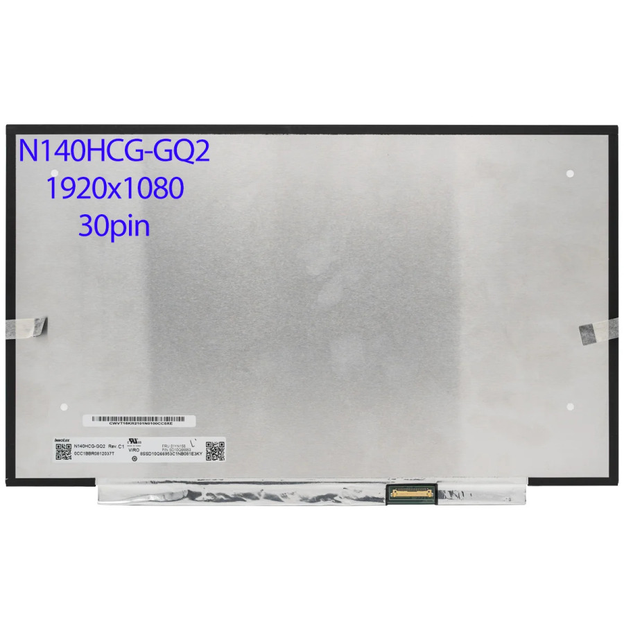 Lenovo ThinkPad L14 P14s T14 T14s Gen1 Gen2 T490 T490s T495 T495s P43s IPS FHD 30pin uchun noutbuk LCD displey