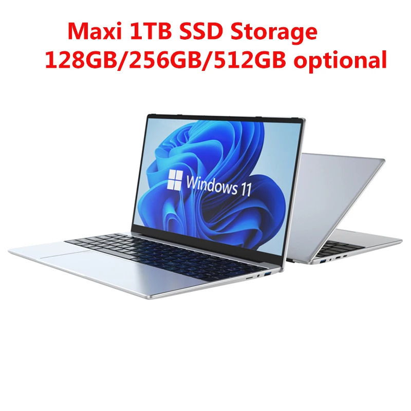 Недорогой 15,6-дюймовый ноутбук - 6 ГБ ОЗУ, SSD до 1 ТБ, Windows 11, идеально подходит для студентов и офисной работы, с подсветкой клавиатуры
