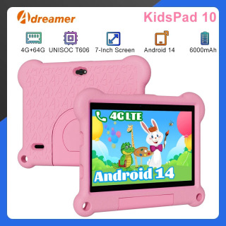 Adreamer KidsPad10Pro 10 dyuymli bolalar plansheti 4GB 64GB, bolalar uchun oʻquv dasturlari, oʻqish va oʻynash uchun himoya sumkasi Красный