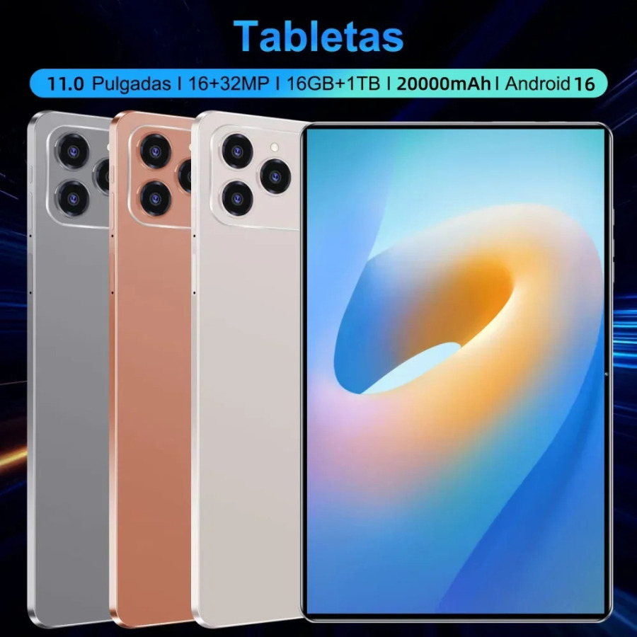 Новый глобальный планшет 2026 года, 11 дюймов, Android 16, Pad 17 Pro Max, 16 ГБ ОЗУ, 1 ТБ ПЗУ, 4K HD, 5G, Wi-Fi, Bluetooth, GPS, 20000 мАч, планшет-телефон