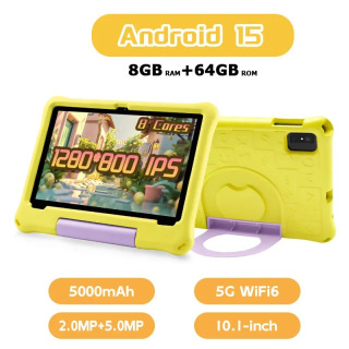Android 15 da Paitanry 10,1 dyuymli bolalar plansheti, 8 GB (4+4 GB) operativ xotira, 64 GB ROM, 5000 mA/soat, sakkiz yadroli, Wi-Fi, bolalarning oʻqishi va rivojlanishi uchun