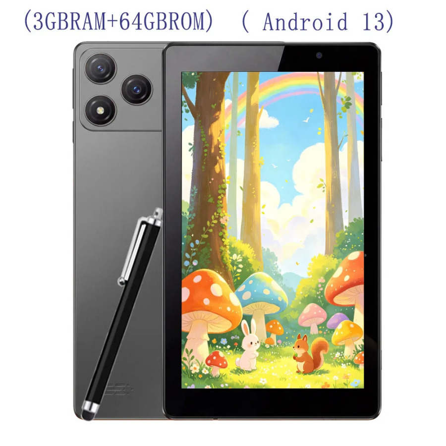 Планшет для детей с сенсорным пером, Android 13, 9-дюймовый экран, восьмиядерный процессор, 3 ГБ ОЗУ + 64 ГБ ПЗУ, аккумулятор 6000 мАч.