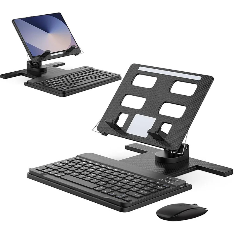IPad Samsung HUAWEI Xiaomi 4.7-12.9 dyuymli planshetlar uchun Bluetooth sichqonchali klaviaturali portativ planshetli stend.