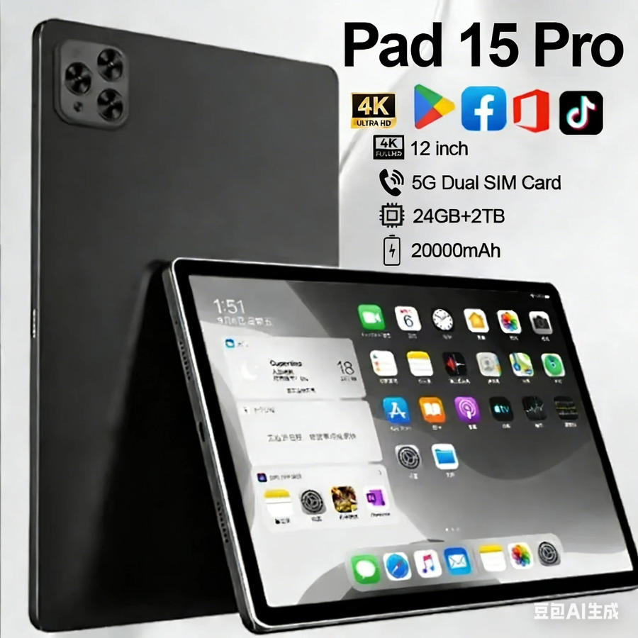 Оригинальный 12-дюймовый планшет Pad 15 Pro на Android 16, 24 ГБ+2 ТБ, 20000 мАч, Snapdragon 8 Gen 3, 5G, две SIM-карты, Wi-Fi, HD4K, Mi Tab