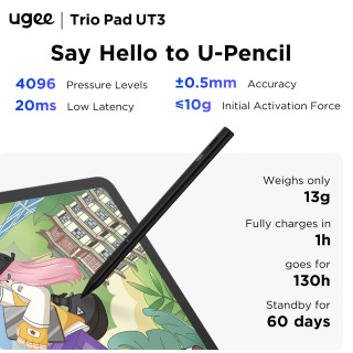 UGEE UT3 Fun Drawing Pad 14,25 дюймов, разрешение 2400*1600, система Android 14, 60 Гц, большой графический планшет, монитор 8 ГБ + 256 ГБ