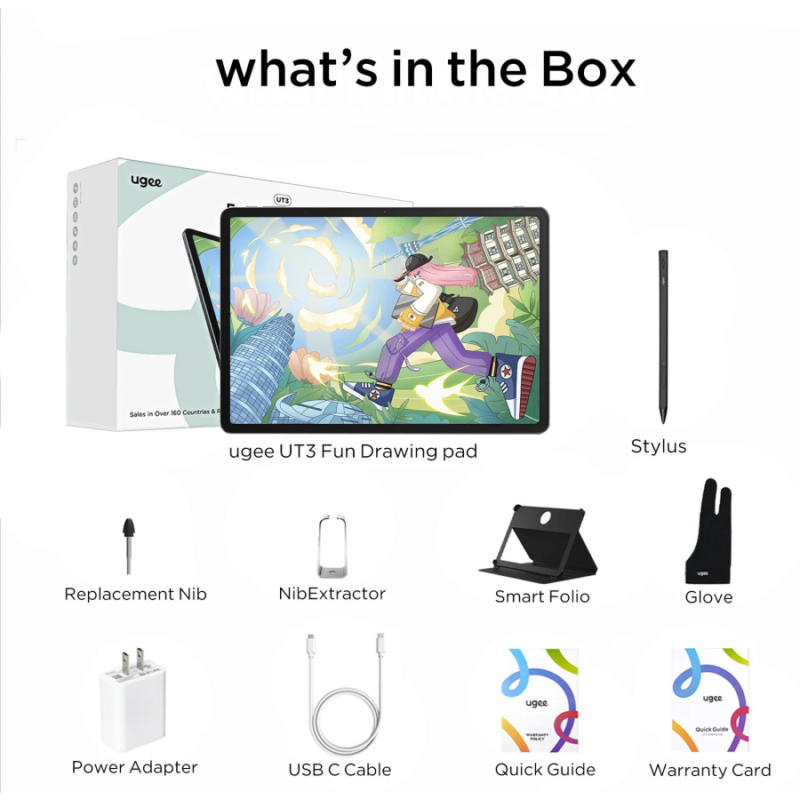 UGEE UT3 Fun Drawing Pad 14,25 дюймов, разрешение 2400*1600, система Android 14, 60 Гц, большой графический планшет, монитор 8 ГБ + 256 ГБ