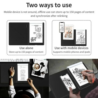 Biznes Graffiti va Chizmachilik Ofisi uchun A5 Bluetooth Raqamli Tablet Creative Art Notebook Yozish va chizish uchun aqlli bloknot