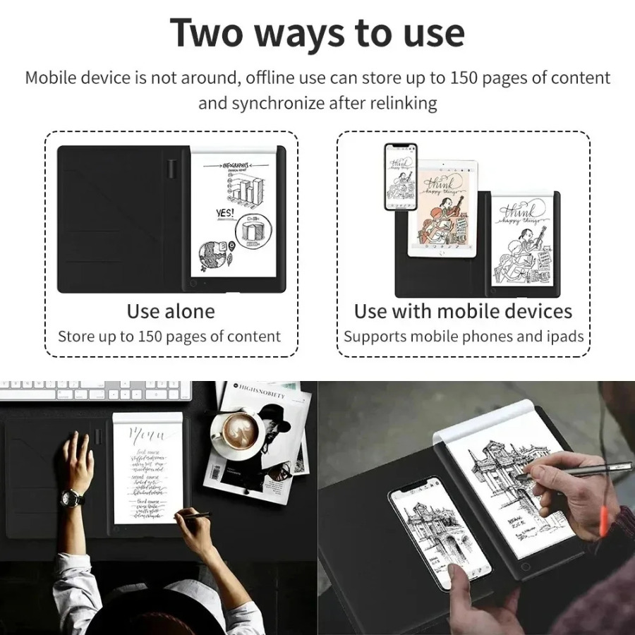 Biznes Graffiti va Chizmachilik Ofisi uchun A5 Bluetooth Raqamli Tablet Creative Art Notebook Yozish va chizish uchun aqlli bloknot