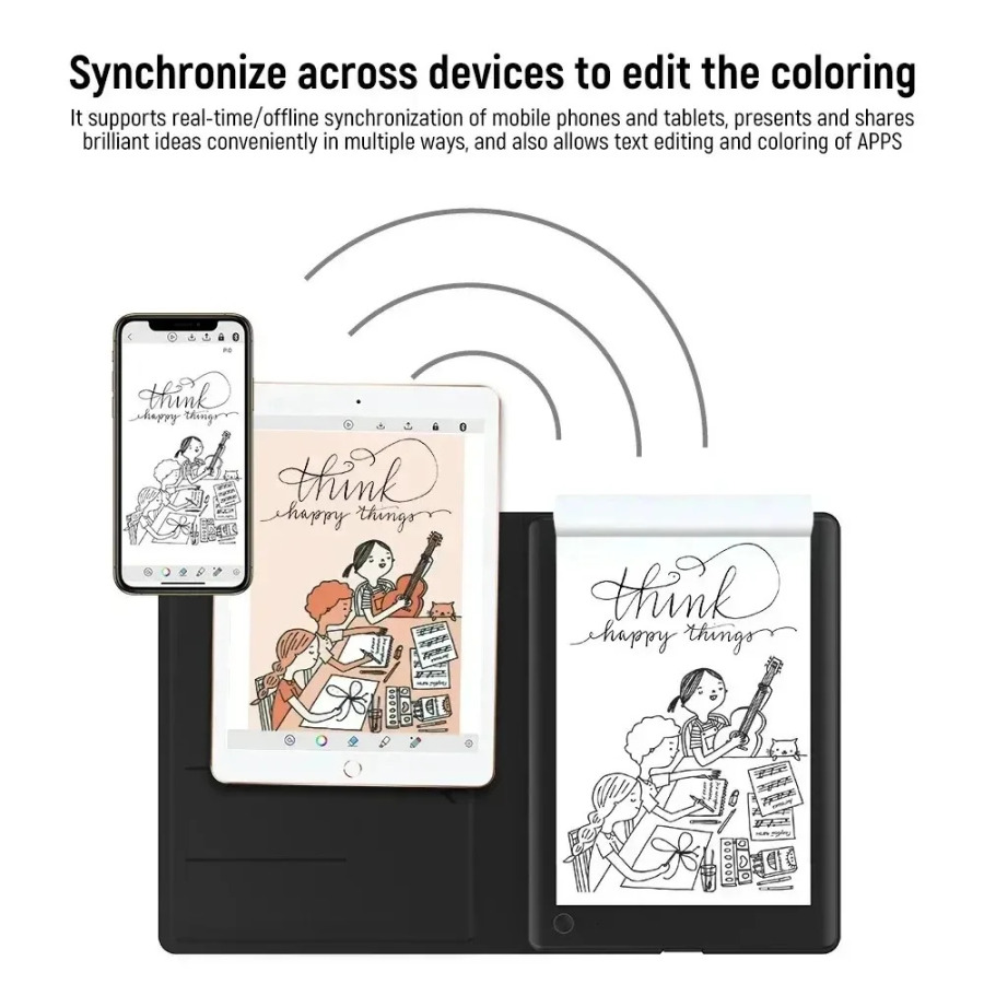 Biznes Graffiti va Chizmachilik Ofisi uchun A5 Bluetooth Raqamli Tablet Creative Art Notebook Yozish va chizish uchun aqlli bloknot