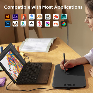 Ugee M808 chizmachilik plansheti grafik stoli 10 dyuymli raqamli yozuv taxtasi bloknoti Android PC Windows Kids Professional Design uchun