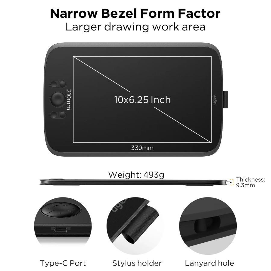Ugee M808 chizmachilik plansheti grafik stoli 10 dyuymli raqamli yozuv taxtasi bloknoti Android PC Windows Kids Professional Design uchun