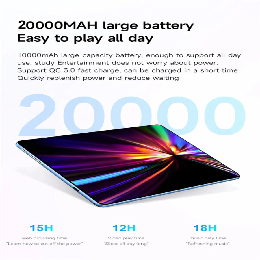 Планшет 2026 12 дюймов Original Pad 15 Pro, Android 16, 22 ГБ+2 ТБ, 20000 мАч, Snapdragon 8 Gen 3, 5G, две SIM-карты, Wi-Fi, HD 4K