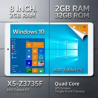 8 dyuymli 2GB RAM 32GB ROM planshet kompyuter X80 Windows 10 X5-Z8350 CPU 1920 X 1200 IPS ekranli WIFI toʻrt yadroli protsessor