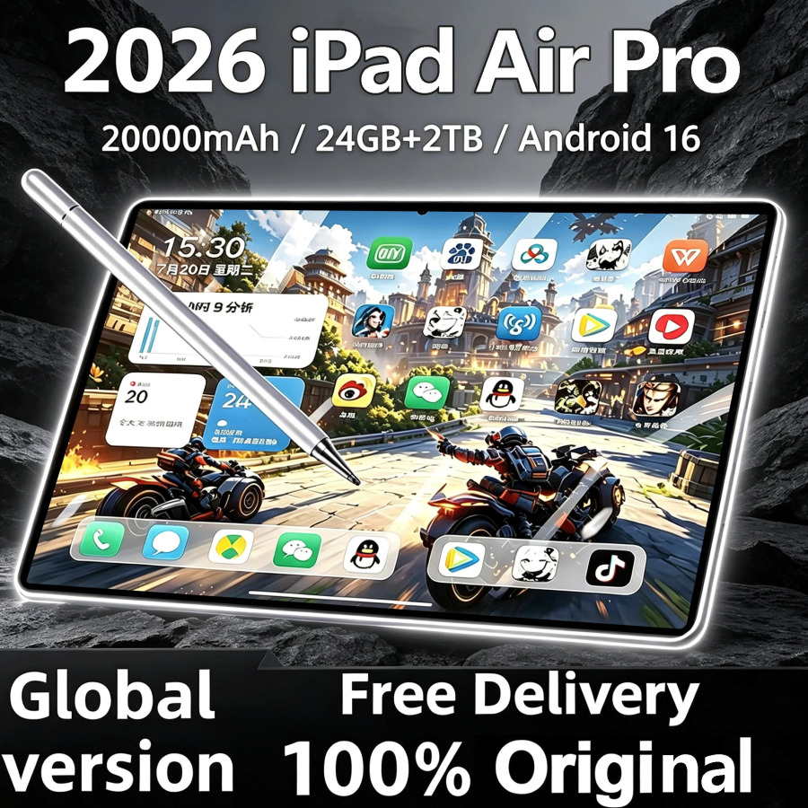 Original iPad Air Pro 11 dyuymli 24GB+2TB planshetlar Android 16 Snapdragon 8 Gen 3 planshet kompyuteri 20000mAh 5G ikki SIMli GPS mini kompyuter