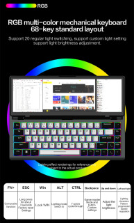 Topton oʻyin mexanik klaviaturasi 12,3 dyuymli sensorli monitorli mobil planshet Mini kompyuter ish stoli Windows Mac Android uchun