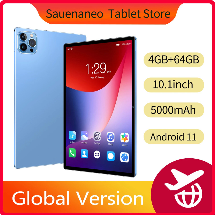 Yangi 10,1 dyuymli planshet kompyuter, 4 GB operativ xotira, 64 GB ROM, video qoʻngʻiroqlarni qoʻllab-quvvatlash, qoʻsh kameralar, Google Octa yadrosi, Android 11.0, 5000 mA/soat batareya.
