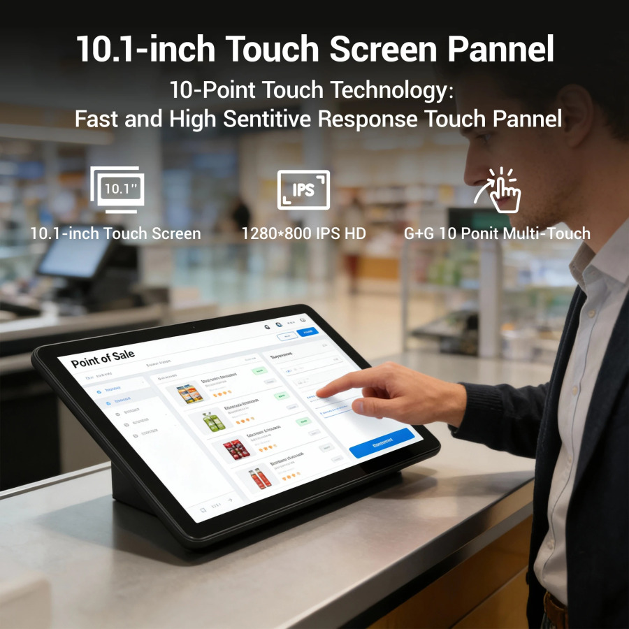 10,1-дюймовый сенсорный экран FHD 1920x1080, промышленный моноблок на Android 12, защищенный планшетный монитор, 4 ГБ ОЗУ, 64 ГБ ПЗУ, настольный компьютер