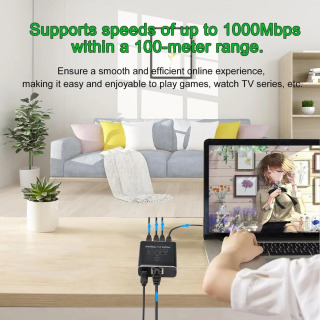 LAN uchun USB quvvat kabeli bilan yuqori tezlikda Ethernet Splitter 1-4 Gigabit Internet Tarmoq Distribyutori RJ45
