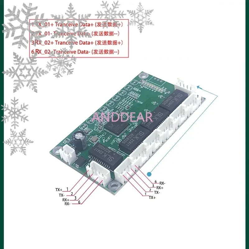 HUB TAP 8-портовый сетевой коммутатор Ethernet TAP 100 Мбит/с Зеркальное и зеркальное хранилище пакетов для захвата пакетов для передачи данных