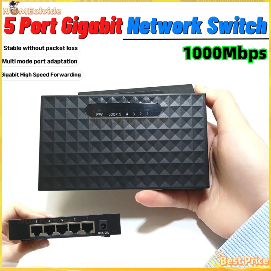 5-портовый гигабитный коммутатор, сетевой коммутатор Ethernet, умный сетевой коммутатор, концентратор Lan, полный полудуплексный коммутатор, 1000 м, гигабитный Ethernet RJ45