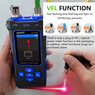 NOYAFA NF-8508 RJ11/45 tarmoq kabeli sinov qurilmasi LCD displey Raqamli tarmoq liniyasini qidirish sim kuzatuvchisi PoE tekshiruvi optik sim oʻlchagich