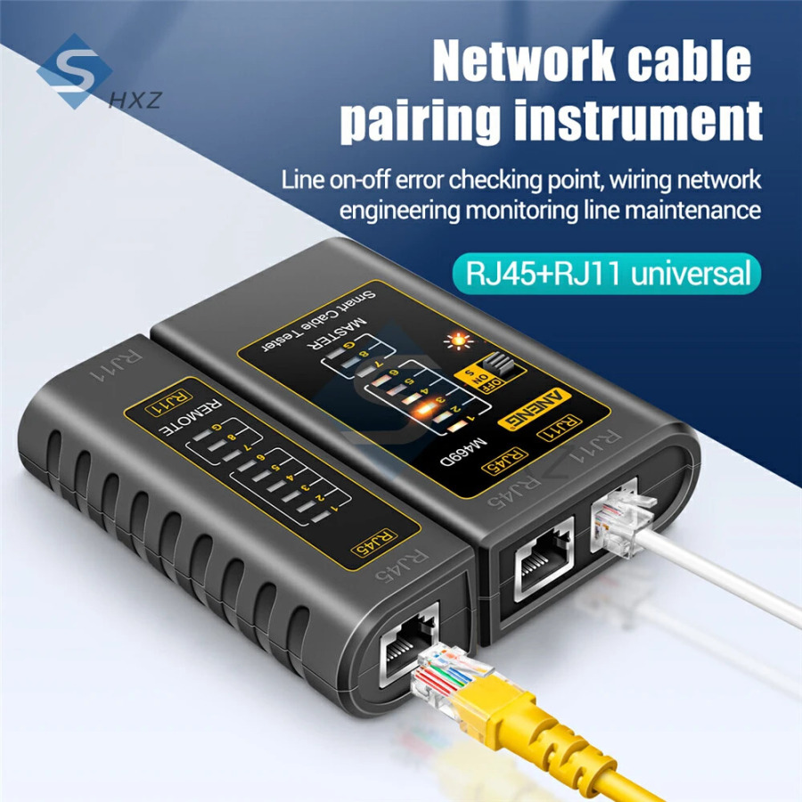 M469D Тестер сетевого кабеля RJ45 + RJ11 Тестер соединительного кабеля Ethernet UTP Тестер сетевого кабеля Сетевой инструмент Инструменты для ремонта сети