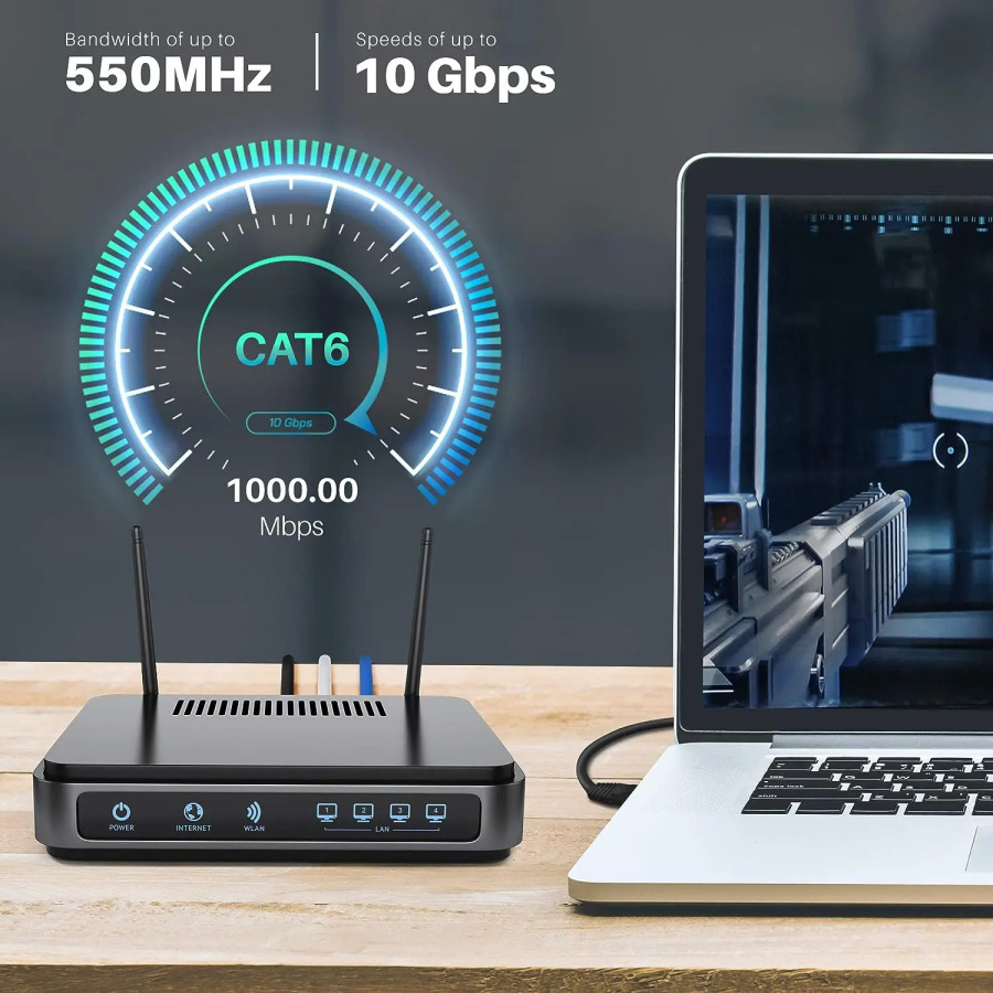 Ethernet-кабель Cat 6, сетевой шнур LAN, интернет-кабель, сетевой кабель — поддержка сетевого автономного гигабитного высокос...
