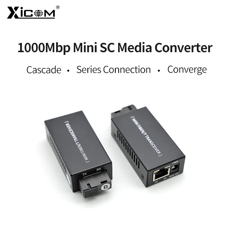 1 пара гигабитных 100/1000 м A/B SC Ethernet оптоволоконный коммутатор медиаконвертер Rj45 оптический приемопередатчик 20 км fibra переключатель с блоком питания