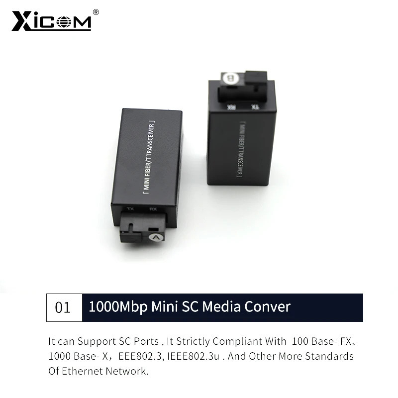 1 пара гигабитных 100/1000 м A/B SC Ethernet оптоволоконный коммутатор медиаконвертер Rj45 оптический приемопередатчик 20 км fibra переключатель с блоком питания