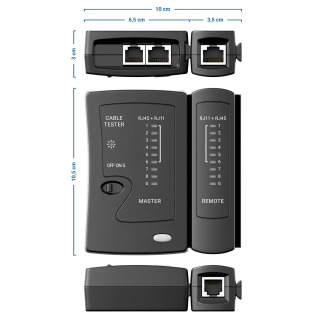 LAN RJ45 Cat5 Cat5e Cat6 Cat6a Cat7 UTP/ekranlangan kabel va RJ11 RJ12 uchun ZoeRax Ethernet tarmoq kabeli sinov qurilmasi