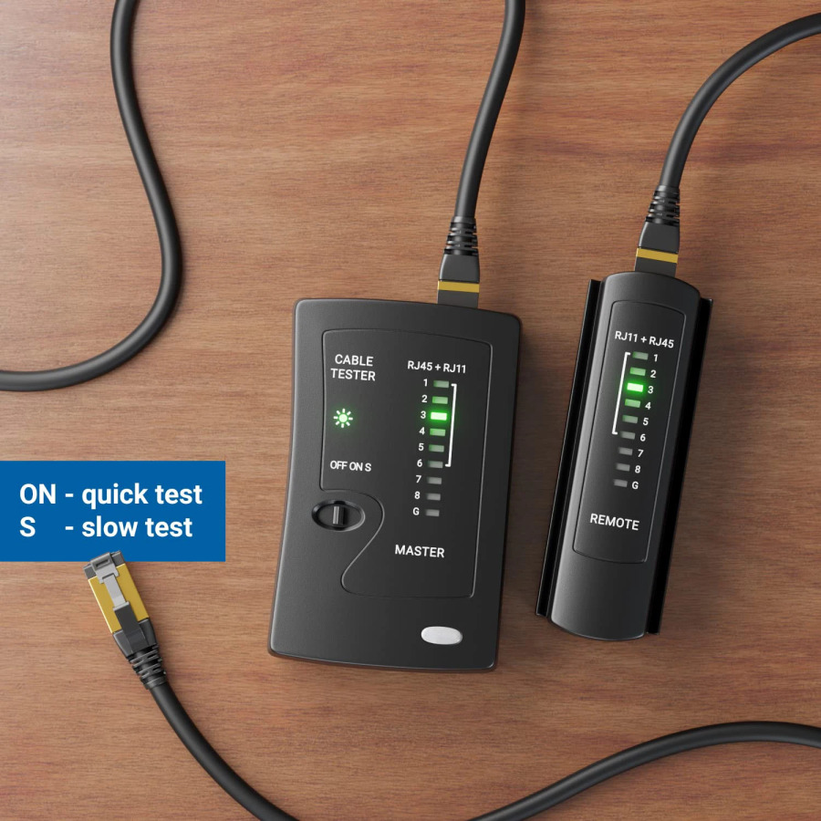 LAN RJ45 Cat5 Cat5e Cat6 Cat6a Cat7 UTP/ekranlangan kabel va RJ11 RJ12 uchun ZoeRax Ethernet tarmoq kabeli sinov qurilmasi