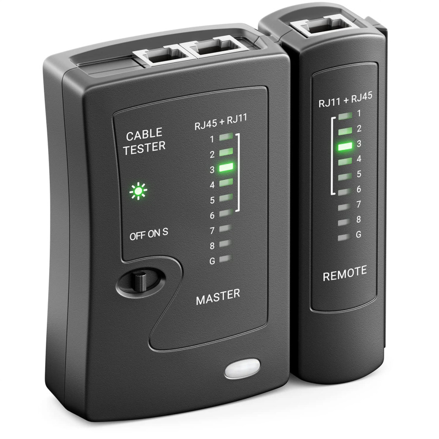 LAN RJ45 Cat5 Cat5e Cat6 Cat6a Cat7 UTP/ekranlangan kabel va RJ11 RJ12 uchun ZoeRax Ethernet tarmoq kabeli sinov qurilmasi