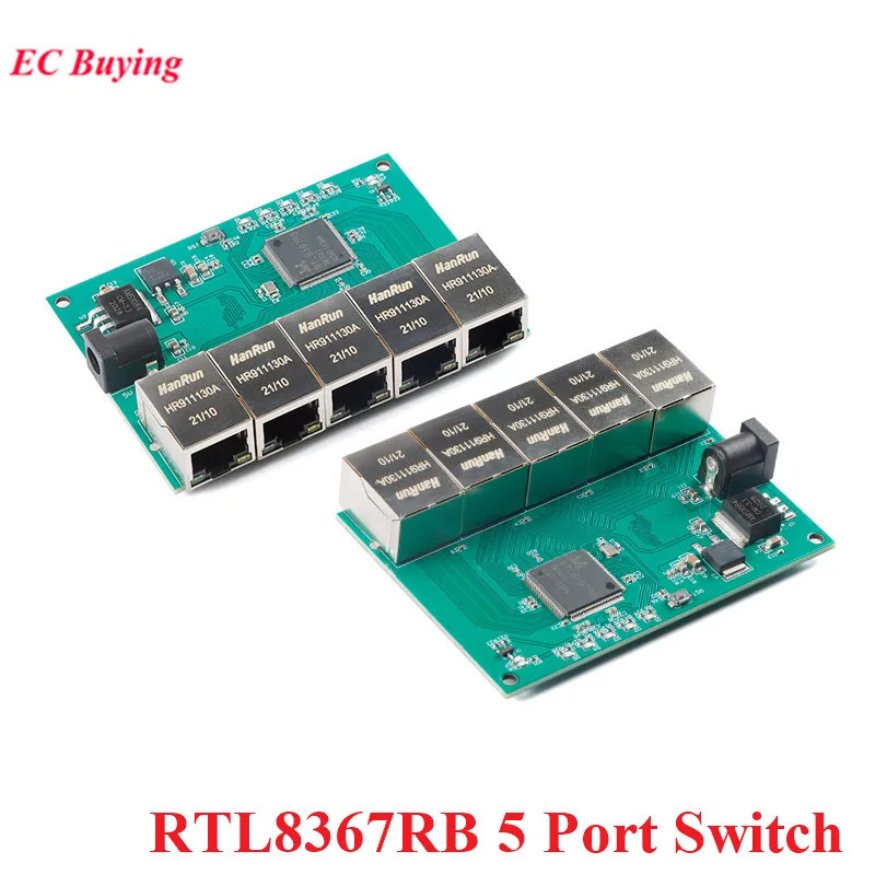 5-портовый модуль коммутатора 1000M 100M ACTIVE Network Full Gigabit Ethernet-блок на базе RTL8367RB Giga-PHY DC 5V 2A Светодиодная индикаторная плата