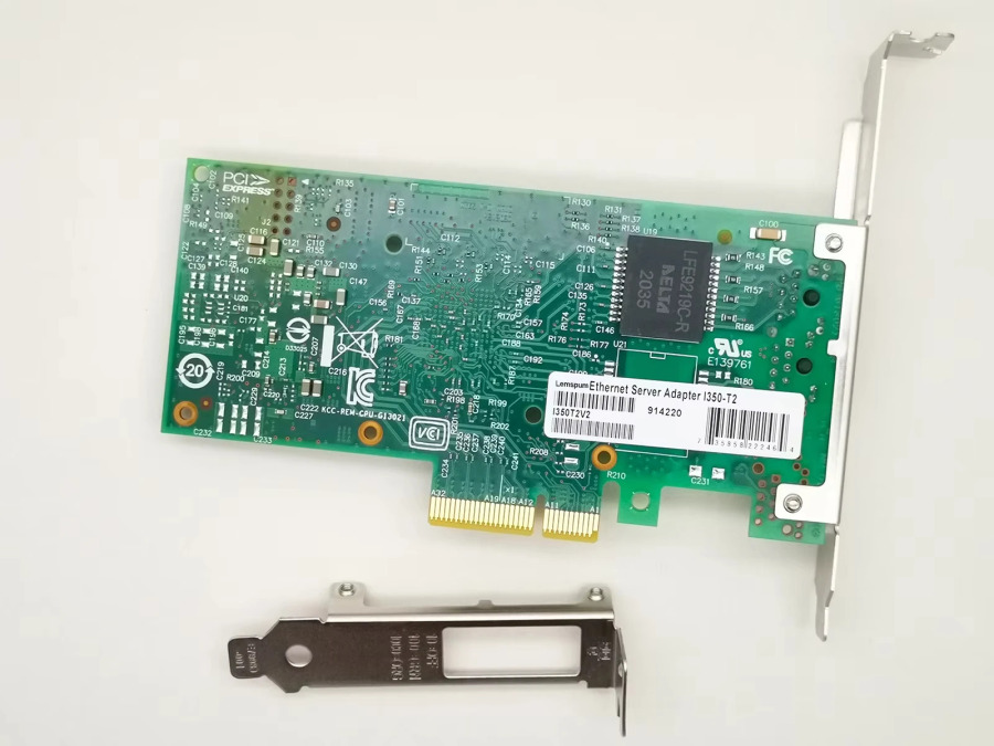 Сетевая карта 1 ГБ I350-T2 с сетевым адаптером Intel Ethernet Server Gigabit LAN Чип I350T2V2BLK Двойные порта RJ45 PCI Express 2.1 x4 NIC
