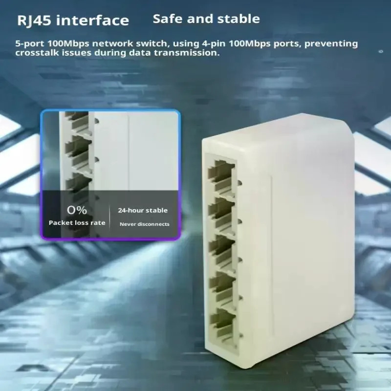 5 портов/8 портов 100 Мбит/с Ethernet-переключатель RJ45 Многопортовый сетевой коммутатор данных Smart Hub Интернет-инжектор Адаптер
