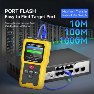 Тестер сетевого кабеля Noyafa NF-8504 на 300 метров, тестер RJ45, тестер PoE, измеритель напряжения и тока, с функцией тестирования кабелей LAN