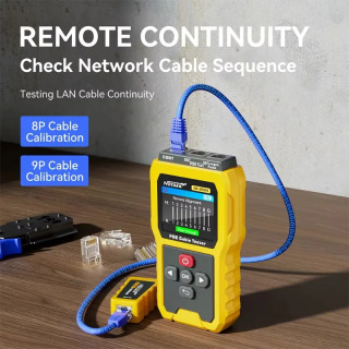 Тестер сетевого кабеля Noyafa NF-8504 на 300 метров, тестер RJ45, тестер PoE, измеритель напряжения и тока, с функцией тестирования кабелей LAN