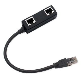 LAN Ethernet для сетевого удлинителя, цифровые кабели, сетевой разъем RJ45, разветвитель RJ45, удлинитель разъема, кабель-адаптер черный
