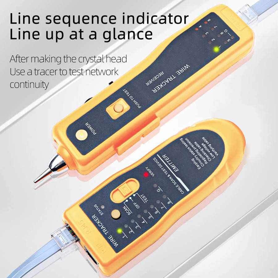 Тестер сетевого кабеля RJ45 RJ11, проводной Ethernet Tracer, удаленный тонер, набор инструментов для локальной сети CAT5 CAT6, трекер, поиск телефонной линии