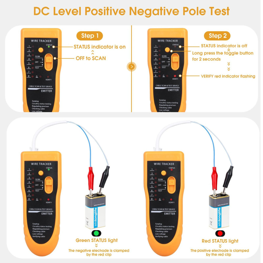 Тестер сетевого кабеля RJ45 RJ11, проводной Ethernet Tracer, удаленный тонер, набор инструментов для локальной сети CAT5 CAT6, трекер, поиск телефонной линии