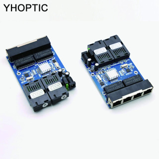 Гигабитный Ethernet-коммутатор с 2 оптоволоконными портами и 4 портами RJ45, плата медиаконвертера PCBA, гигабитный Ethernet-коммутатор, одномодовый, симплексный