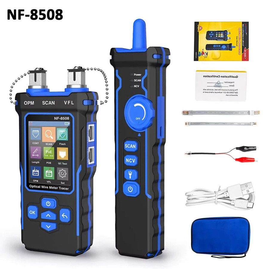 NOYAFA NF-8508 Тестер сетевого кабеля PoE Checker ремень Измеритель оптической мощности ЖК-дисплей Измерение длины Устройство отслеживания кабеля Wiremap