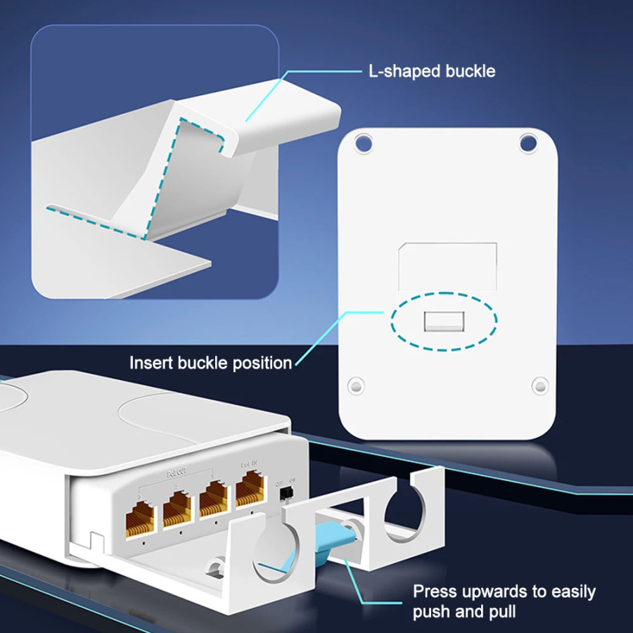 4-портовый IP55 водонепроницаемый повторитель POE 100/1000 Мбит/с 1–3 сетевой коммутатор удлинитель PoE для камеры POE Wierless AP