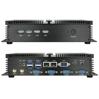Sanoat fansiz mini kompyuter Intel i5-3317U Celeron 1037U Ikkita LAN porti 4 RS232 8 USB HDMI VGA Windows XP/7/10 Sanoat uchun IoT kompyuter