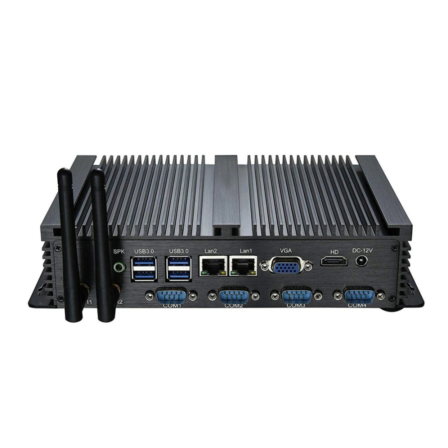 Sanoat fansiz mini kompyuter Intel i5-3317U Celeron 1037U Ikkita LAN porti 4 RS232 8 USB HDMI VGA Windows XP/7/10 Sanoat uchun IoT kompyuter